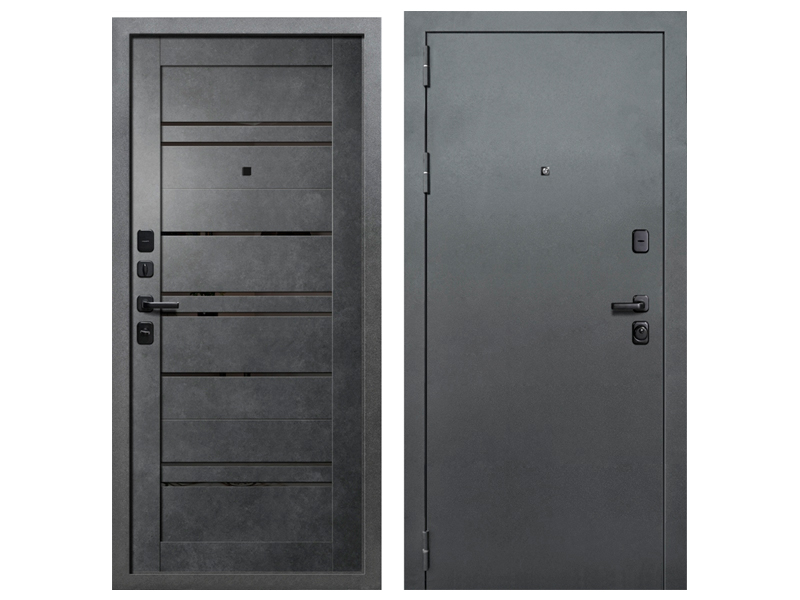 картинка Дверь входная Дуэт BARN СБ-70, левая, 860 мм Букле тёмный/ Бетон графит от магазина АСЯ