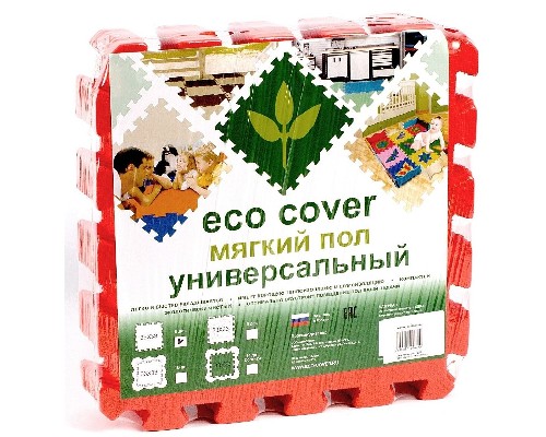 картинка Мягкий пол универсальный, Eco-cover 33 х 33 см, 9 шт красный от магазина АСЯ