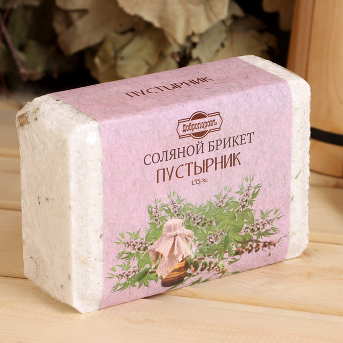 картинка Соляной брикет "Пустырник" с алтайскими травами, 1,35 кг "Добропаровъ" от магазина АСЯ