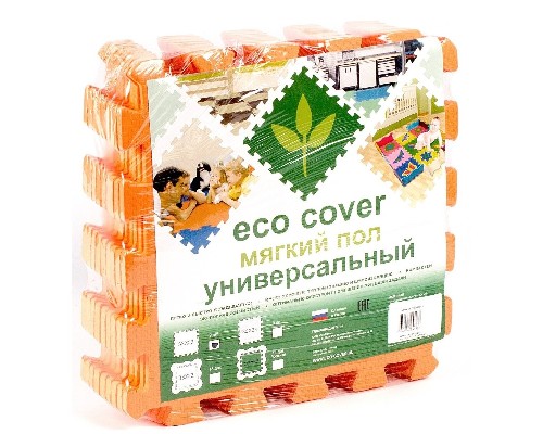 картинка Мягкий пол универсальный,Eco-cover 33 х 33 см, 9 шт оранжевый от магазина АСЯ