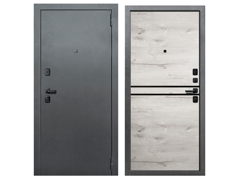 картинка Дверь входная Диамонд, правая, 860 мм Букле тёмный/ Дуб арктик от магазина АСЯ